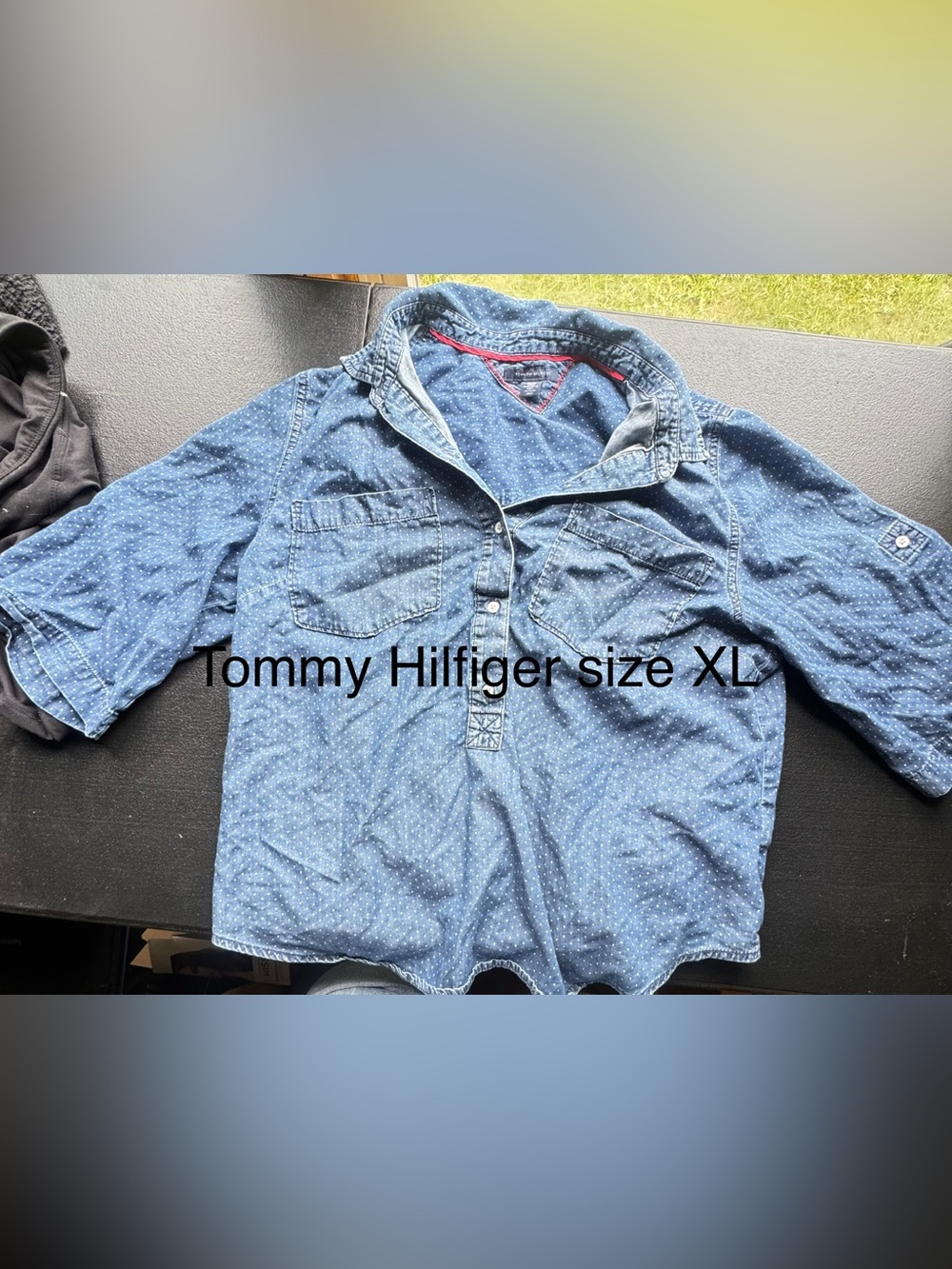 Tommy Hilfiger Blue Chambray Dot Button-Down Shirt